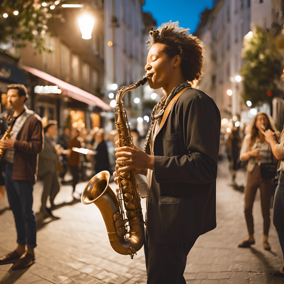 Saxofonista tocando